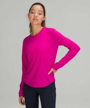 Lululemon High Neck Running and Training Long Sleeve Shirt Online Only Kadın Üstler Ripened Raspberry | TDQCPZ-256