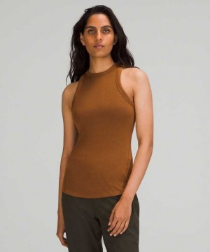 Lululemon Hold Tight Crewneck Kadın Üstler Bakır Kahverengi | PVOELI-598