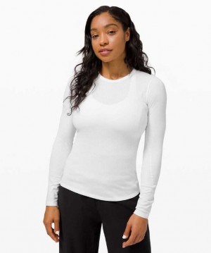 Lululemon Hold Tight Long Sleeve Kadın Üstler Beyaz | HKRJIL-327