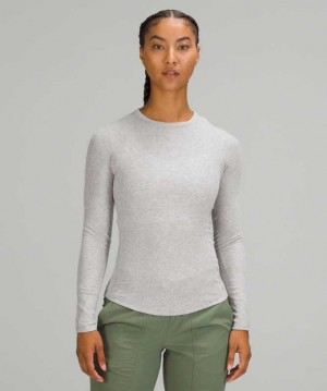 Lululemon Hold Tight Long Sleeve Kadın Üstler Açık Gri | PWMQLV-986