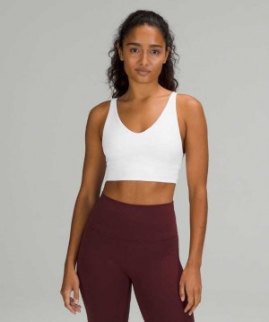 Lululemon In Alignment Longline Light Support, B/C Cup Kadın Spor Sütyeni Beyaz | YOGNSA-892