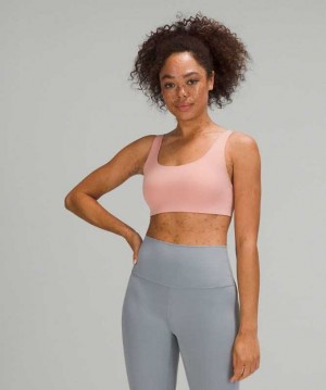Lululemon In Alignment Straight Strap Light Support, A/B Cup Kadın Spor Sütyeni Pembe | MUYWKC-862