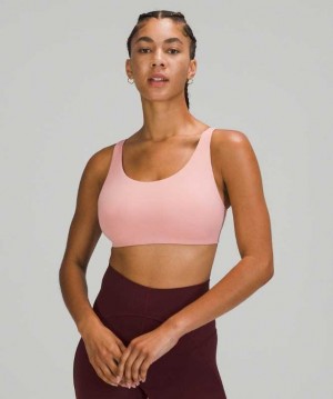 Lululemon In Alignment Straight Strap Light Support, C/D Cup Kadın Spor Sütyeni Pembe | AHRFMY-652