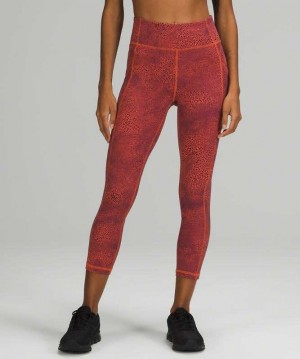 Lululemon Invigorate HR Crop 23" Kadın Tayt Turuncu | IOFDZC-617