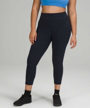Lululemon Invigorate High-Rise Crop 23" Kadın Tayt Lacivert | QZBKAJ-380