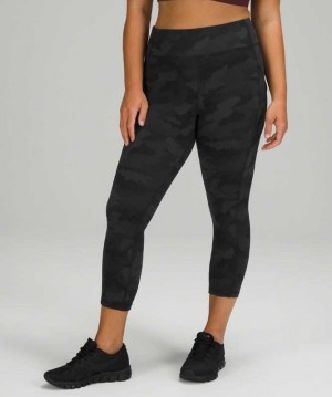 Lululemon Invigorate High-Rise Crop 23" Kadın Tayt Camo Koyu | DQSULX-571