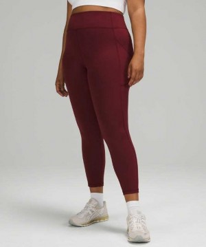 Lululemon Invigorate High-Rise Tight 25" Kadın Tayt Kırmızı | YVRJUQ-460
