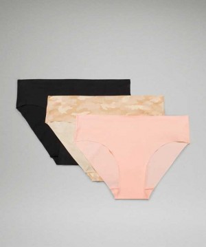 Lululemon InvisiWear Bikini 3 Pack Kadın İç Giyim Camo Pembe | WKMZHS-342