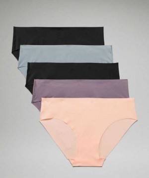 Lululemon InvisiWear Bikini 5 Pack Kadın İç Giyim Siyah Siyah Lavanta Mavi Pembe | ITGOEV-085