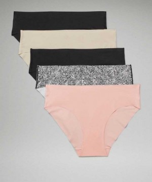 Lululemon InvisiWear Bikini 5 Pack Kadın İç Giyim Siyah Siyah Pembe | LHAIEX-941