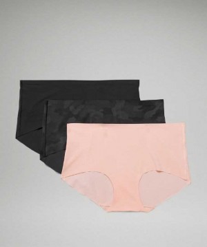 Lululemon InvisiWear Boyshort 3 Pack Kadın İç Giyim Camo Koyu Pembe Siyah | LVGBUE-475