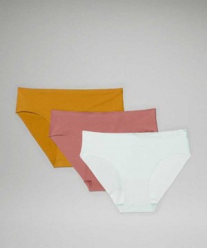 Lululemon InvisiWear Mid-Rise Bikini 3 Pack Kadın İç Giyim Altın | LCKUXH-734