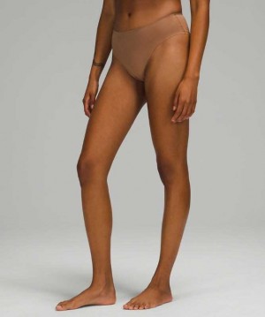 Lululemon InvisiWear Mid-Rise Cheeky Bikini Kadın İç Giyim Dusty Bronze | ZWRAHJ-097