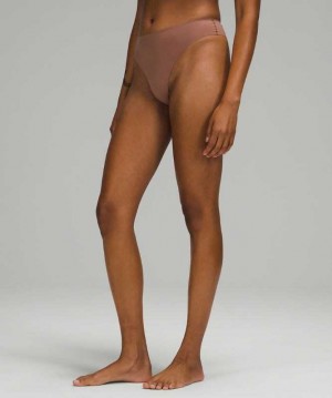 Lululemon InvisiWear Mid-Rise Thong Kadın İç Giyim Dusty Bronze | FDGCAJ-645