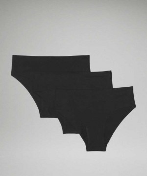 Lululemon InvisiWear Mid Rise Cheeky Bikini 3 Pack Kadın İç Giyim Siyah | QLBWYX-203