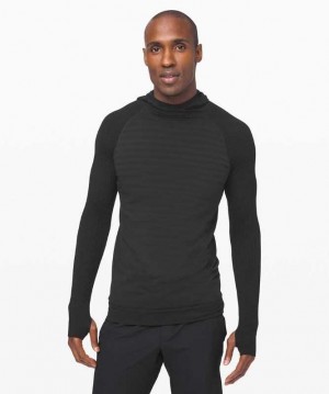 Lululemon Keep the Heat Erkek Kapşonlu Siyah Siyah | WEFTCJ-429