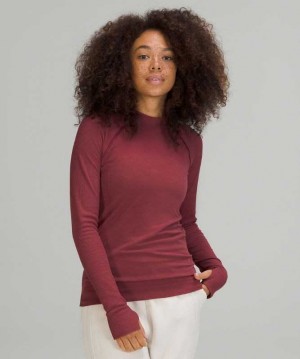 Lululemon Keep the Heat Long Sleeve Kadın Üstler Mulled Wine | QKESLN-302