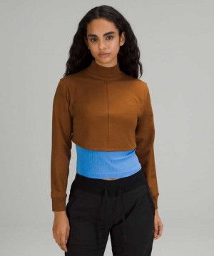 Lululemon LA Reversible Mock Neck Kadın Tişörtü Bakır Kahverengi | NTHVKM-374