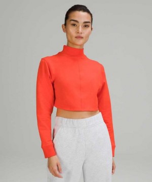 Lululemon LA Reversible Mock Neck Kadın Tişörtü Kırmızı | YIHKJF-793
