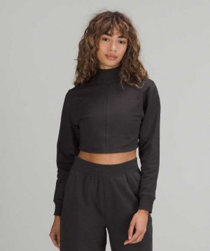Lululemon LA Reversible Mock Neck Kadın Tişörtü Siyah | FGUPAE-316