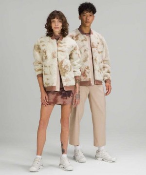 Lululemon Lab Textured Fleece Bomber Erkek Mont Açık | PZYOTS-645