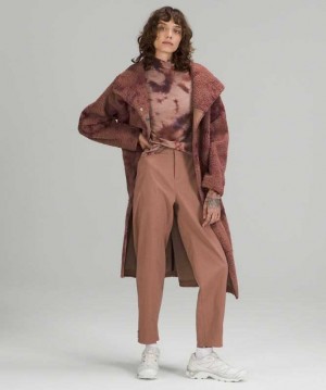 Lululemon Lab Textured Fleece Coat Kadın Mont Diamond Dye Dusty Bronze Pelt | RAYPLO-306