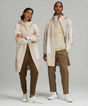 Lululemon Lab Waterproof Parka Erkek Mont Natural Ivory | JRFMOK-102