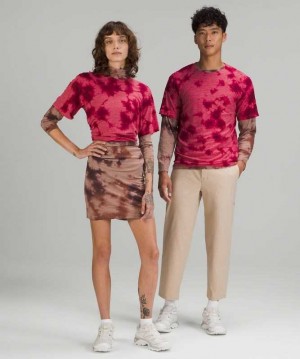 Lululemon Lab Wool-Blend Tie Dye T-Shirt Online Only Erkek Üstler Pembe | AEKLSF-518