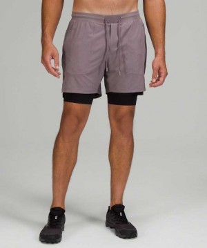 Lululemon License to Train Lined 7" Elite Erkek Şort Lunar Rock | XWPORL-429