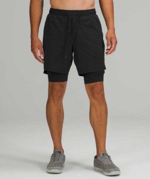 Lululemon License to Train Lined 7" Erkek Şort Siyah | LFHQBM-625