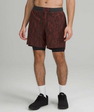 Lululemon License to Train Lined 7" Erkek Şort Kahverengi Gri | OHLDYP-745