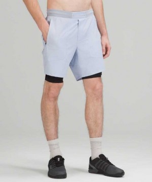 Lululemon License to Train Lined 7" Erkek Şort Mavi | QTXNBR-468