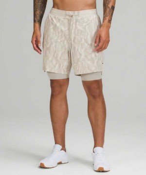 Lululemon License to Train Lined 7" Erkek Şort Beyaz | TEPWFI-362