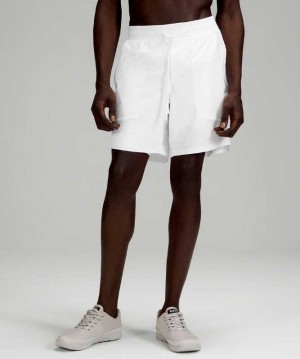 Lululemon License to Train Lined 7" Erkek Şort Beyaz | GJSZCW-809