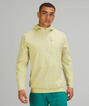Lululemon Lightweight Running Half-Zip Erkek Mont Yeşil | FGQIMZ-926