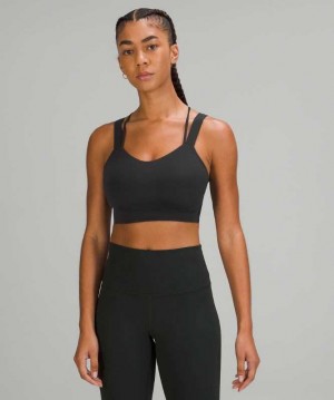 Lululemon Like a Cloud Longline Light Support, D/DD Cup Kadın Spor Sütyeni Siyah | XYOSRG-542