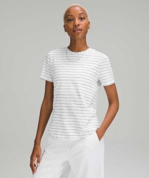 Lululemon Love Crew Sleeve T-Shirt Kadın Üstler Beyaz Siyah | ACWHZG-674