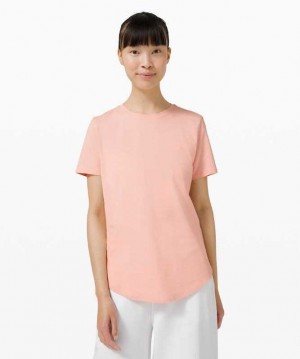 Lululemon Love Crew Sleeve T-Shirt Kadın Üstler Pembe | KEMFYO-062