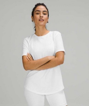 Lululemon Love Crew Sleeve T-Shirt Kadın Üstler Beyaz | ZUCXMS-150