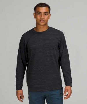 Lululemon Luxtreme Oversized Long Sleeve Crew Erkek Tişörtü Siyah Lacivert | JFRLAQ-783