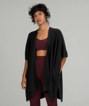 Lululemon Merino Wool Sleeve Wrap Kadın Tişörtü Siyah | OQJBLH-367