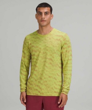Lululemon Metal Vent Breathe LS Erkek Üstler Sarı | KCLOXT-754