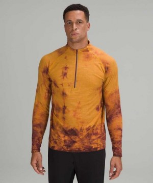 Lululemon Metal Vent Tech 1/2 Zip 2.0 Erkek Üstler Disconnect Marble Dye Soleil / Mulled Wine | OHSWUG-486