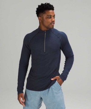 Lululemon Metal Vent Tech 1/2 Zip 2.0 Erkek Üstler Mavi Lacivert | YFUGLW-291