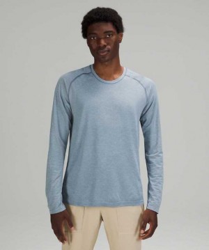Lululemon Metal Vent Tech Long Sleeve 2.0 Erkek Üstler Beyaz Mavi | LYREDN-764
