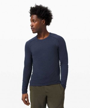 Lululemon Metal Vent Tech Long Sleeve 2.0 Erkek Üstler Mavi Lacivert | ZIVFKA-851