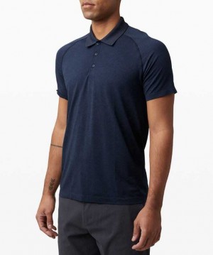 Lululemon Metal Vent Tech Polo 2.0 Erkek Üstler Mavi Lacivert | QBVSFE-285