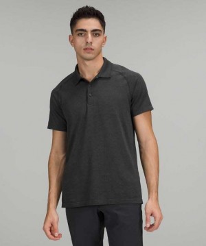 Lululemon Metal Vent Tech Polo 2.0 Erkek Üstler Koyu Siyah | QLHUCJ-972
