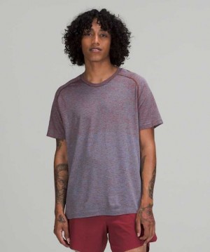 Lululemon Metal Vent Tech SS 2.0 Erkek Üstler Kahverengi Mavi | MOQGWR-123
