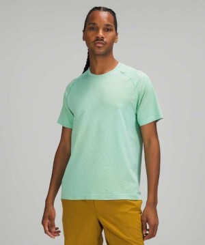 Lululemon Metal Vent Tech Sleeve Shirt 2.0 Erkek Üstler Altın Nane | PIOHYT-015